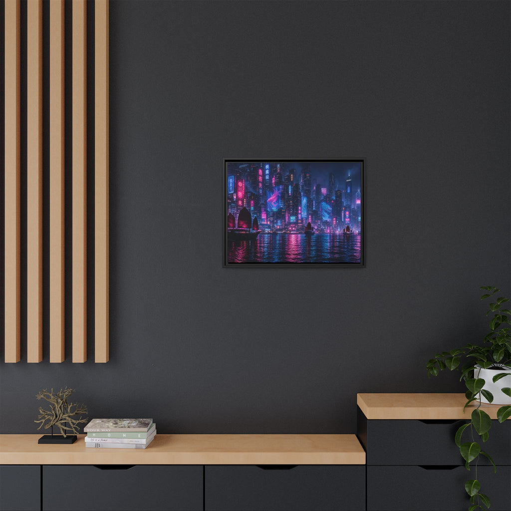 Hong Kong Harbor Night Canvas Wall Art Print Ready to Hang