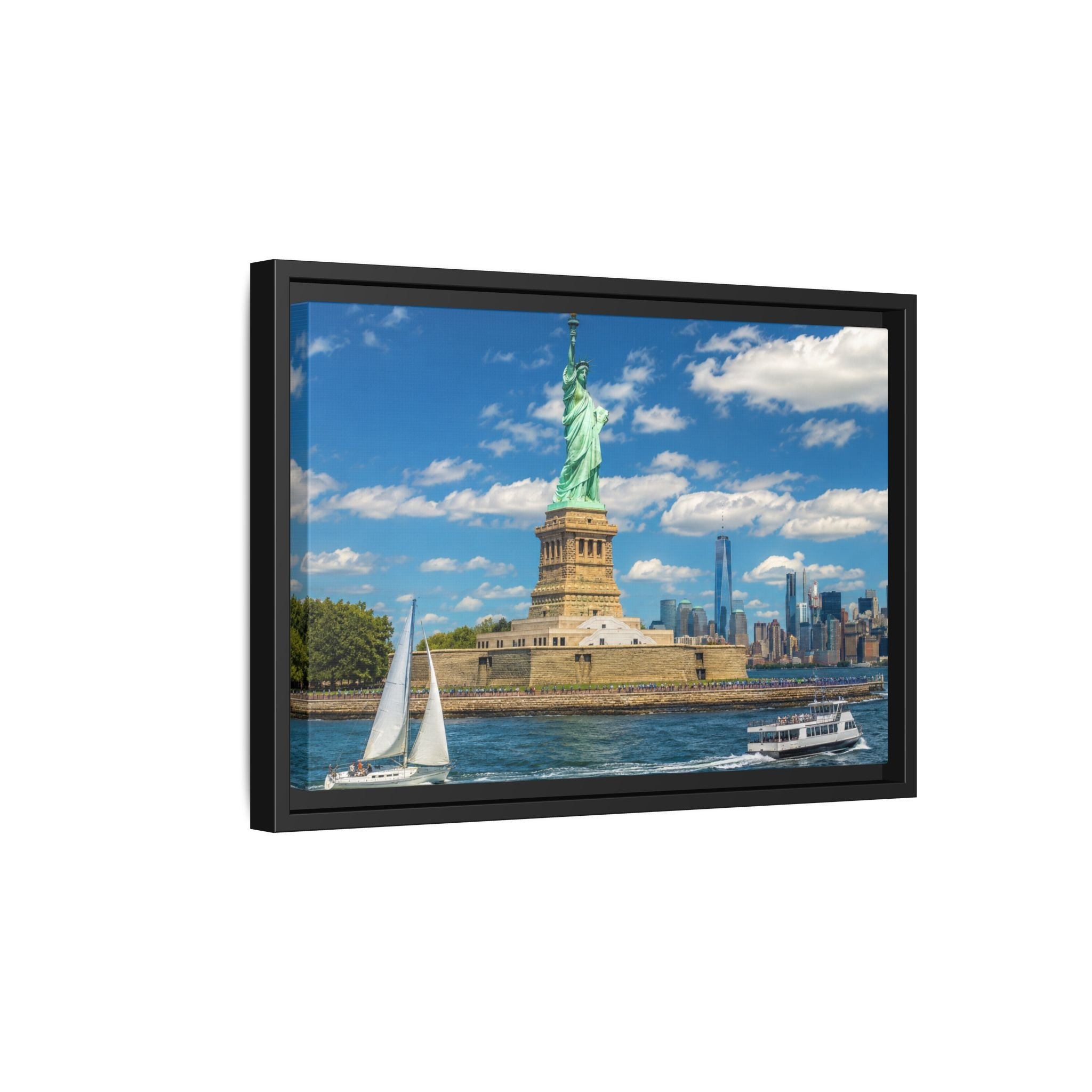 Statue of Liberty Matte Framed Canvas Print — New York City Landmark Wall Art