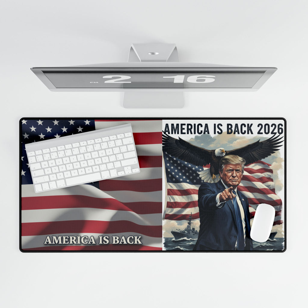 Patriotic 'America Is Back 2026' Desk Mat