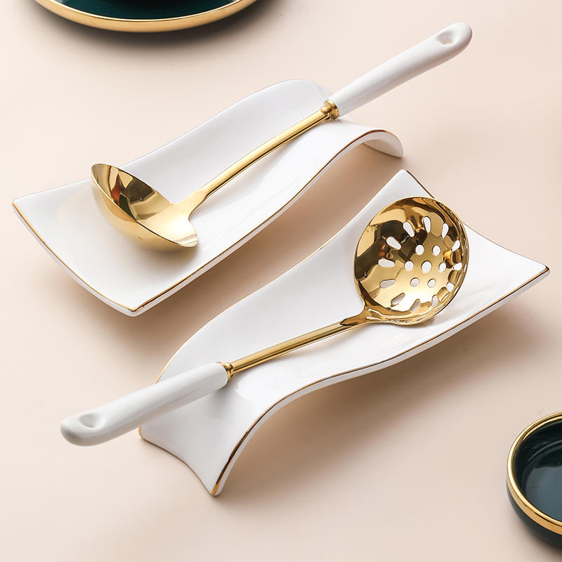 Kitchen Ceramic Soup Ladle Spoon Spatula Rack