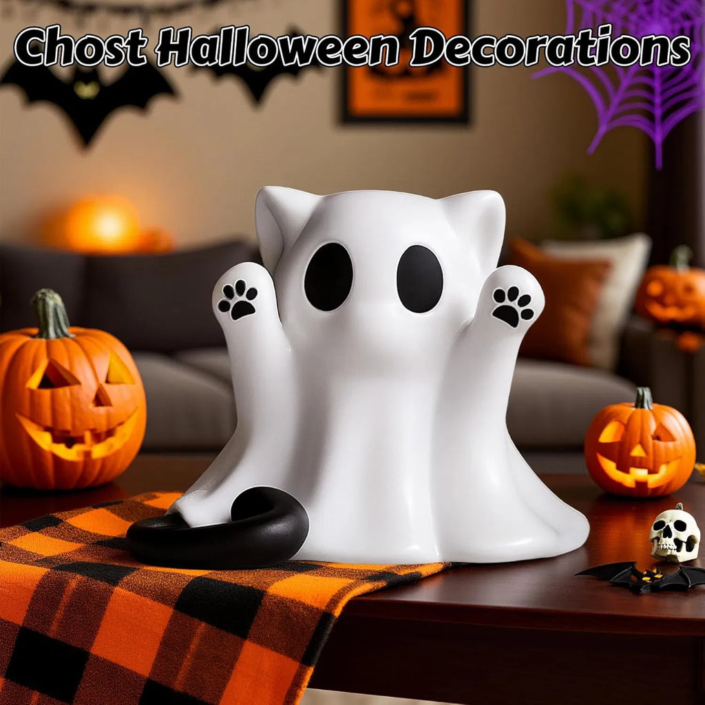 Halloween Ghost Figurine, Spooky Resin Ghost Statue, Cute Ghost Halloween