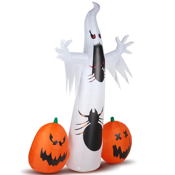 11.8 FT Halloween Inflatables Ghost Spider Pumpkin Outdoor Decorations, Scary
