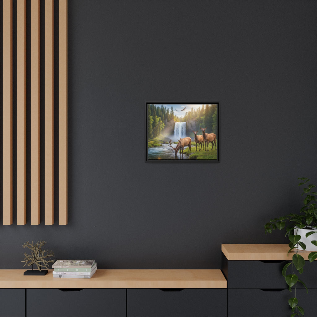 Elk Forest Landscape Wall Art - Eagles Flying - Stunning