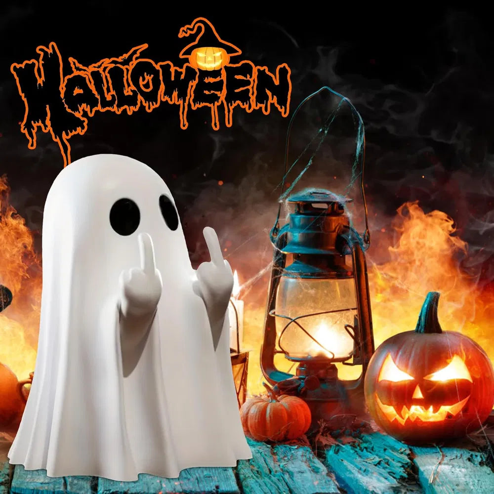 Halloween Ghost Figurine, Spooky Resin Ghost Statue, Cute Ghost Halloween