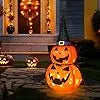 3FT Halloween Collapsible Pumpkin Decoration, 50 LED Pop-Up Pumpkin Lamp With