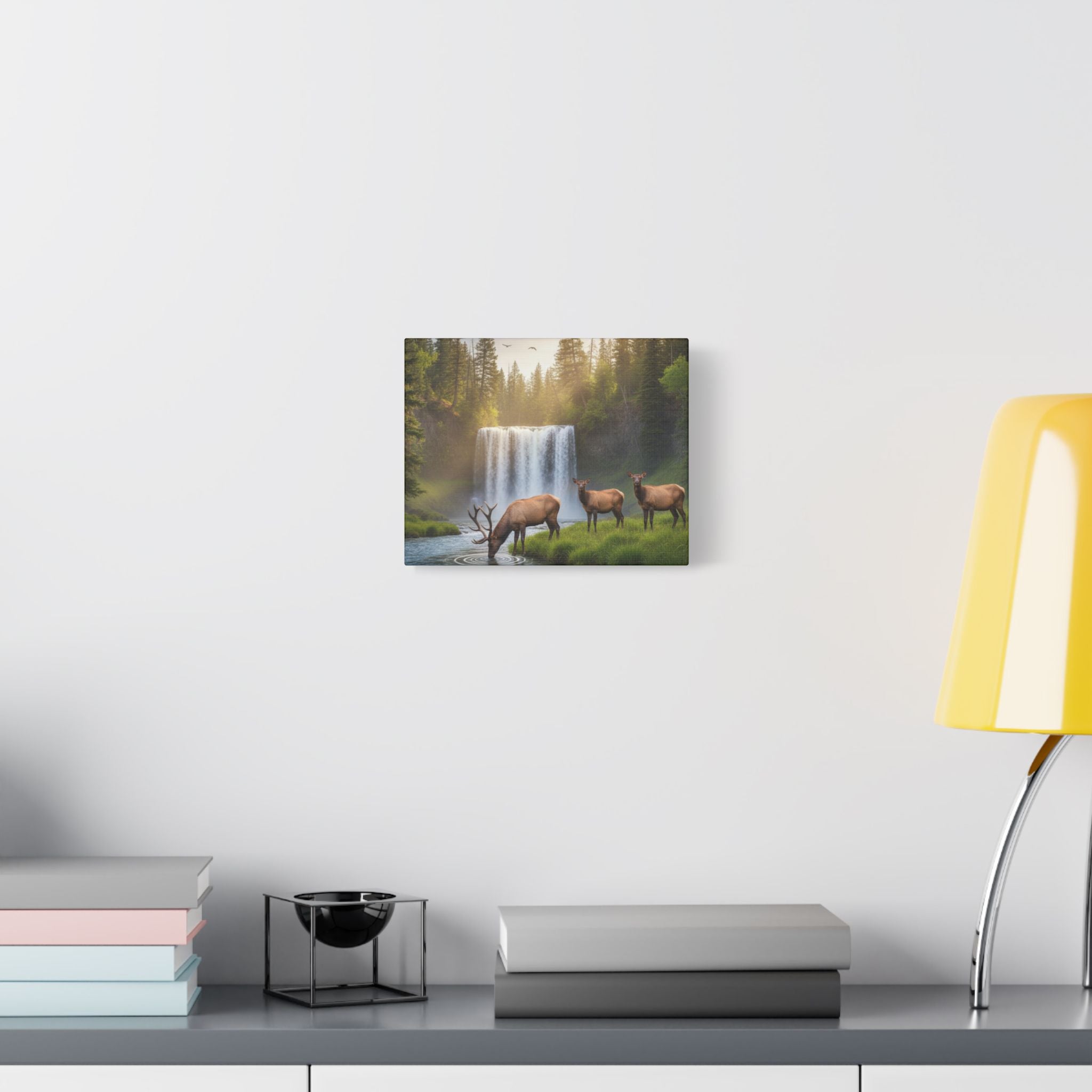 Waterfall Elk Canvas