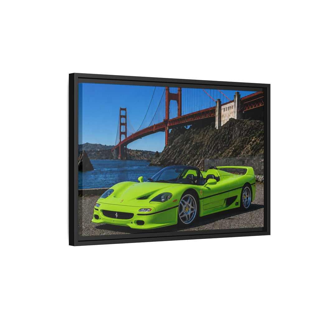 Ferrari F50 1995 — At Golden Gate Bridge - Framed Canvas Art - Stunning