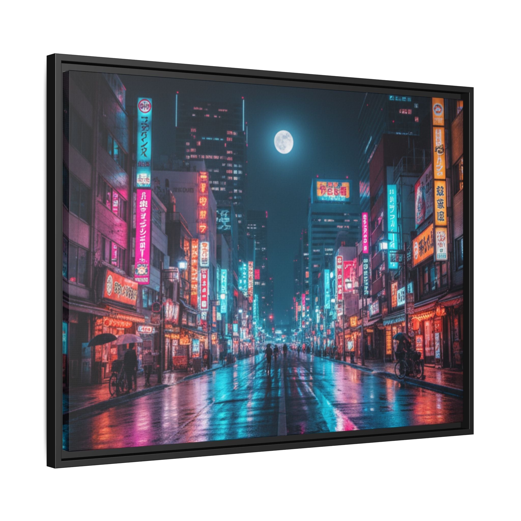 Japan Nightscape Canvas Framed Print - Stunning - Vibrant