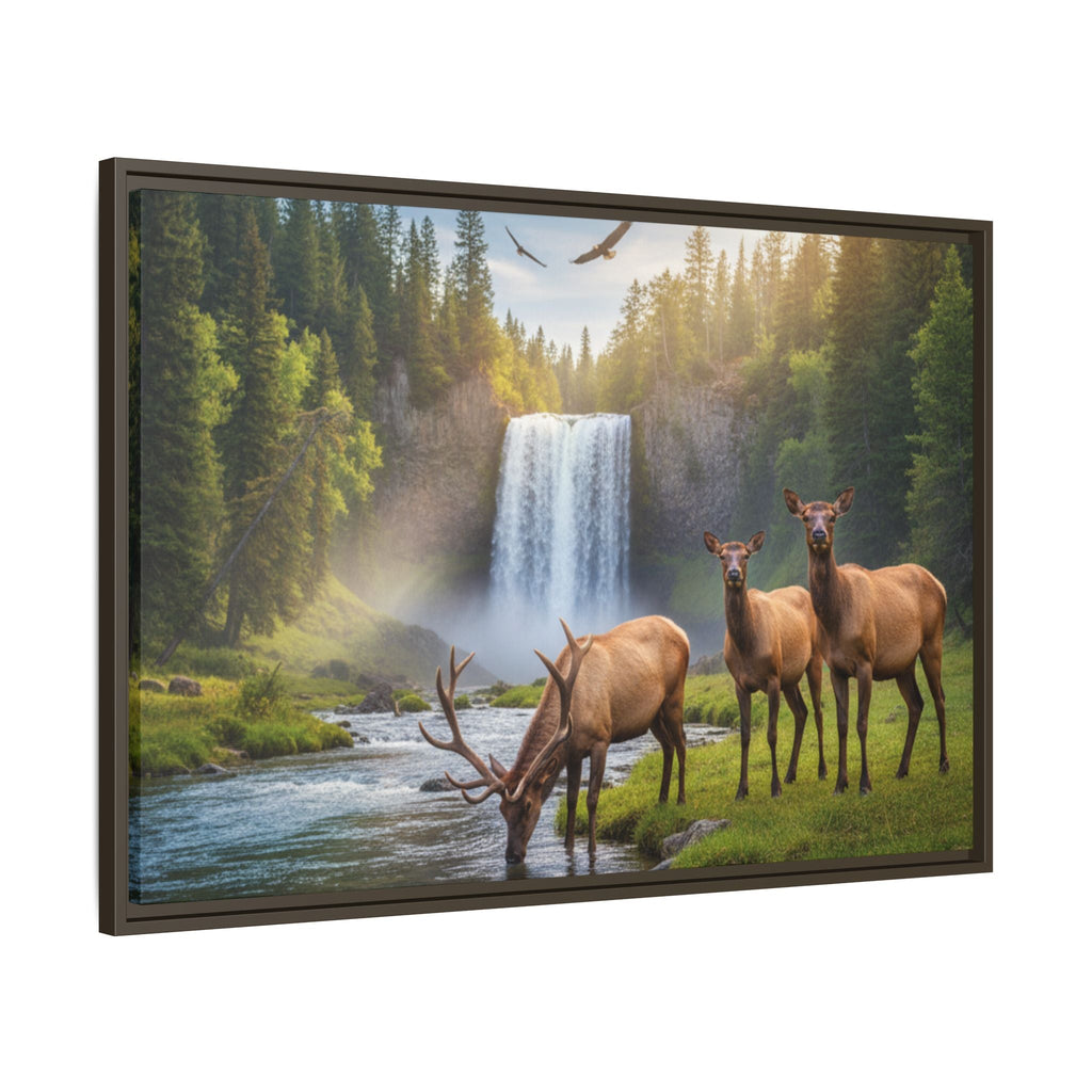 Elk Forest Landscape Wall Art - Eagles Flying - Stunning