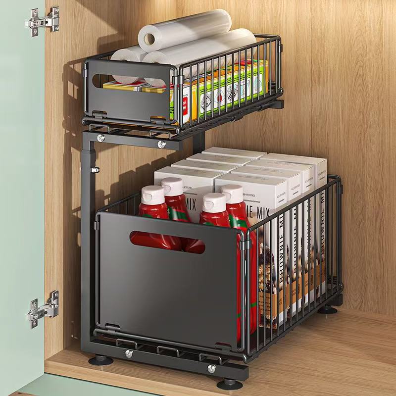 2-Tier Pull-Out Under-Sink Cabinet Organizer