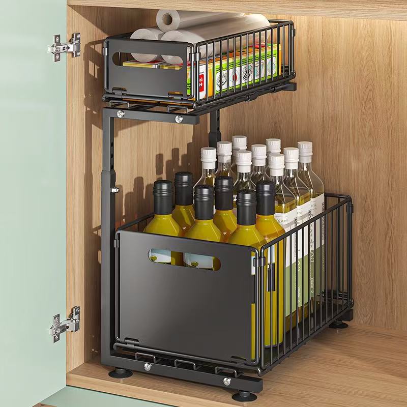 2-Tier Pull-Out Under-Sink Cabinet Organizer