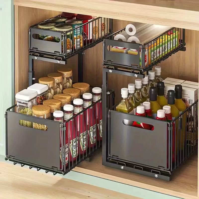 2-Tier Pull-Out Under-Sink Cabinet Organizer