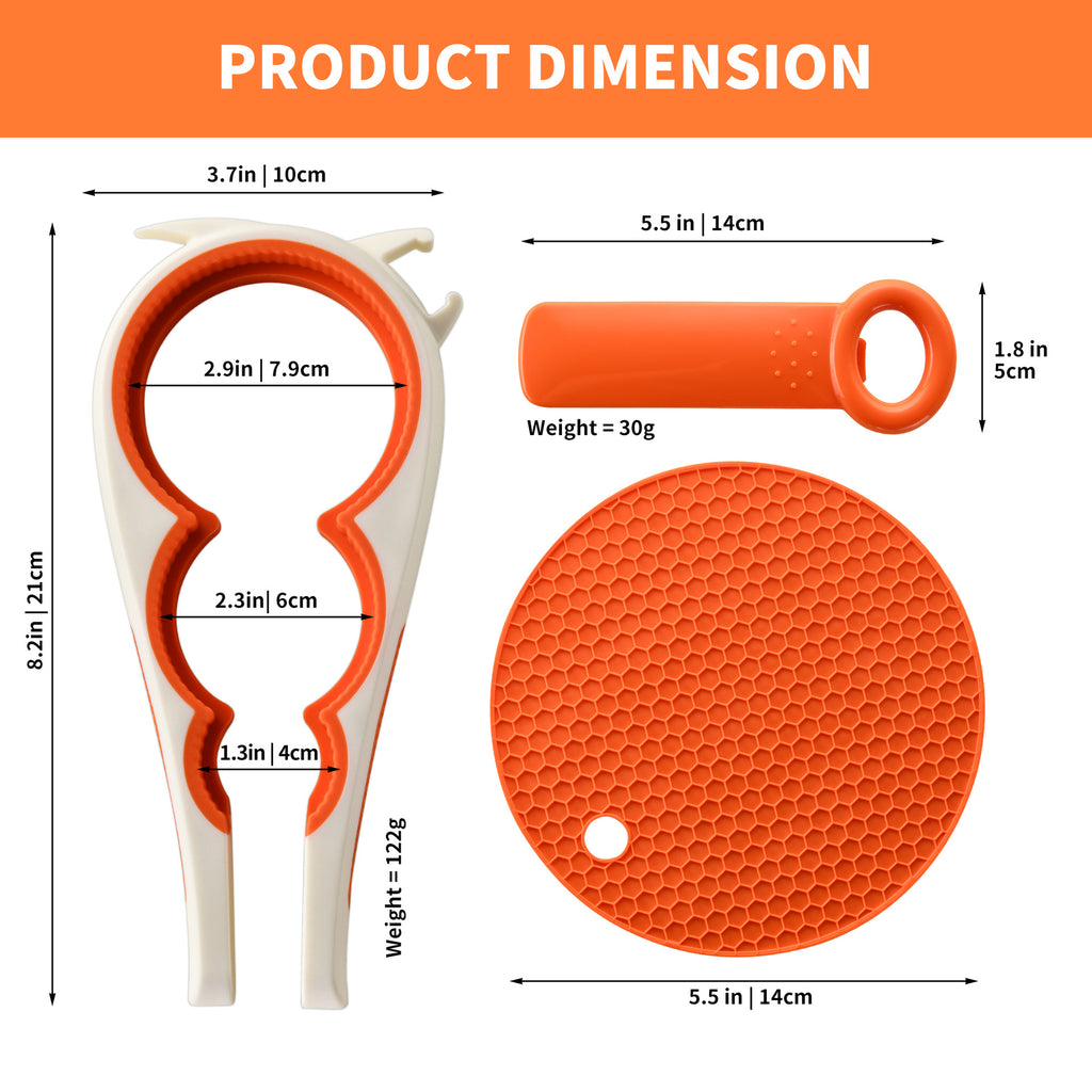 Jar Opener with Silicone Grip Mat