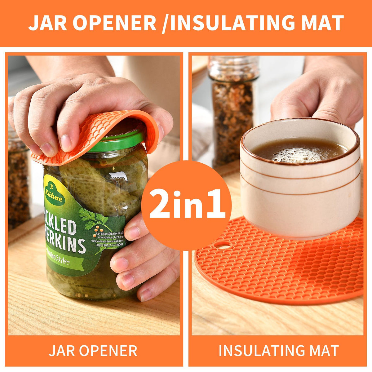 Jar Opener with Silicone Grip Mat