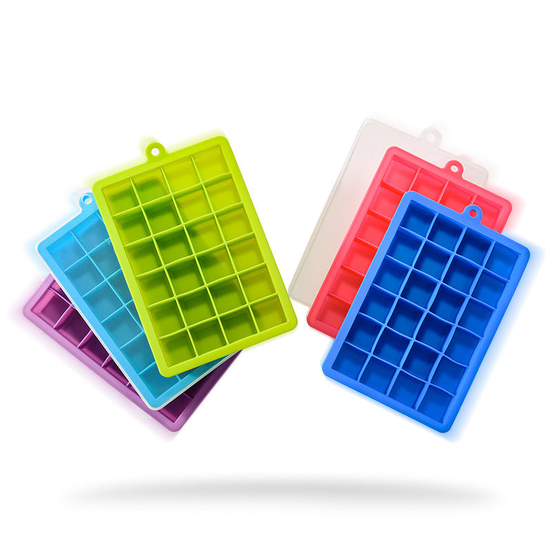 Silicone Ice Cube Tray with Lid, 24-Grid