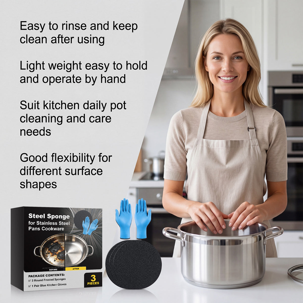 Cookware Scrub Sponges with Gloves