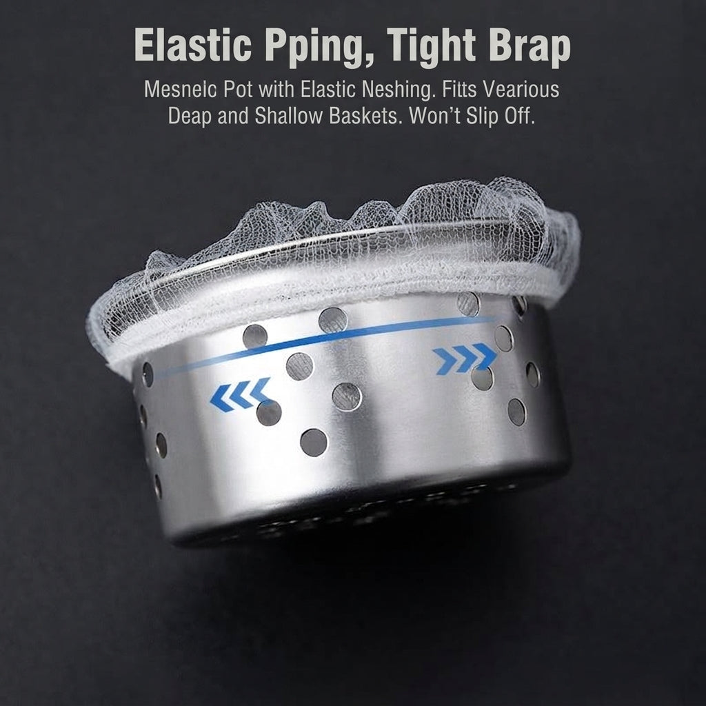 Disposable Kitchen Mesh Drain Bags, 100-Pack