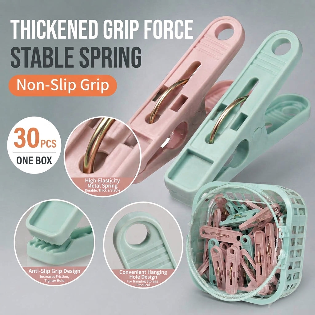 Clothespins Set with Storage Basket
