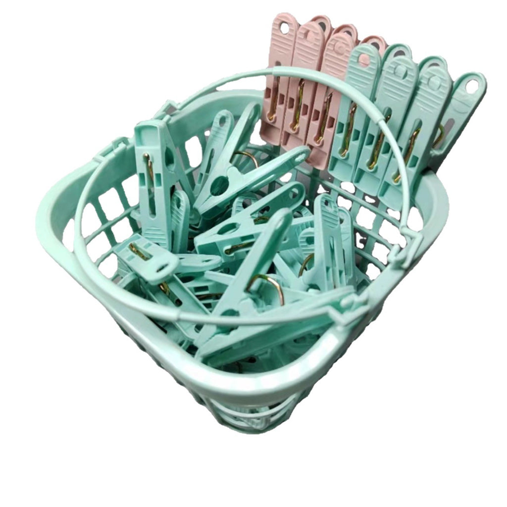 Clothespins Set with Storage Basket