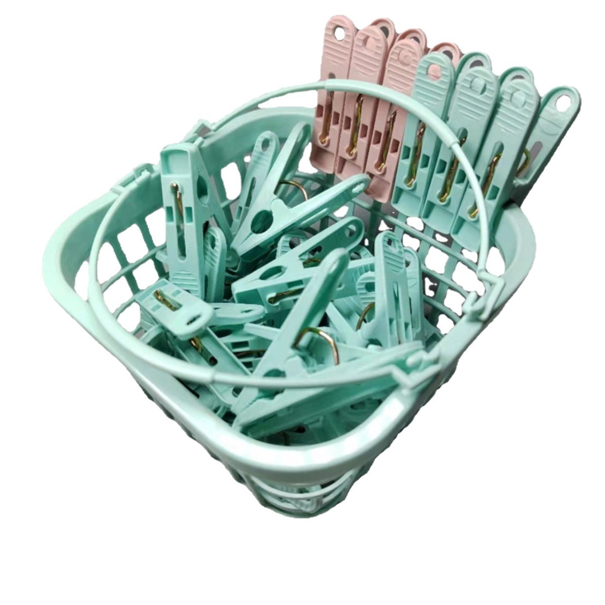 Clothespins Set with Storage Basket