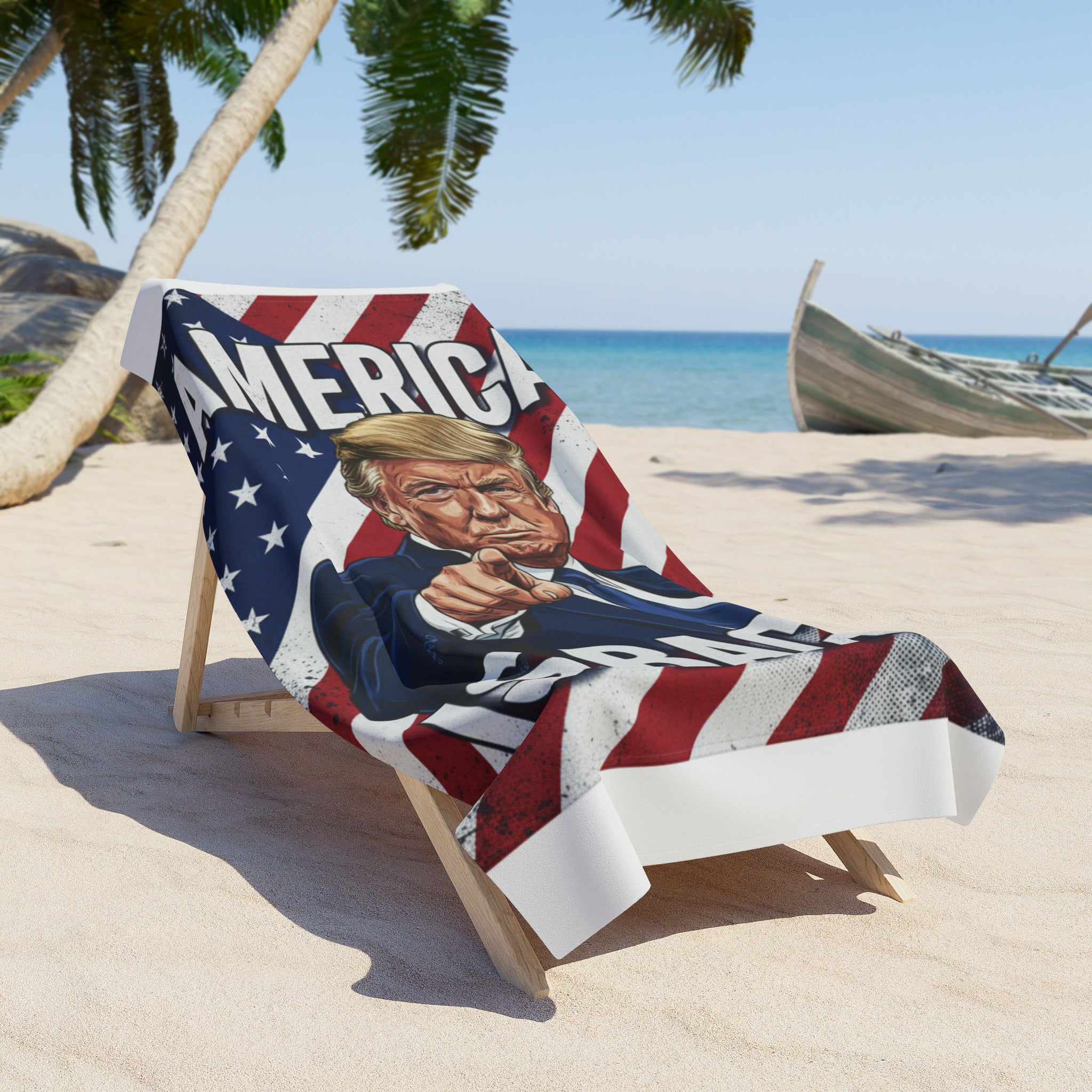 Patriotic Leader Beach Towel — "America Is Back"