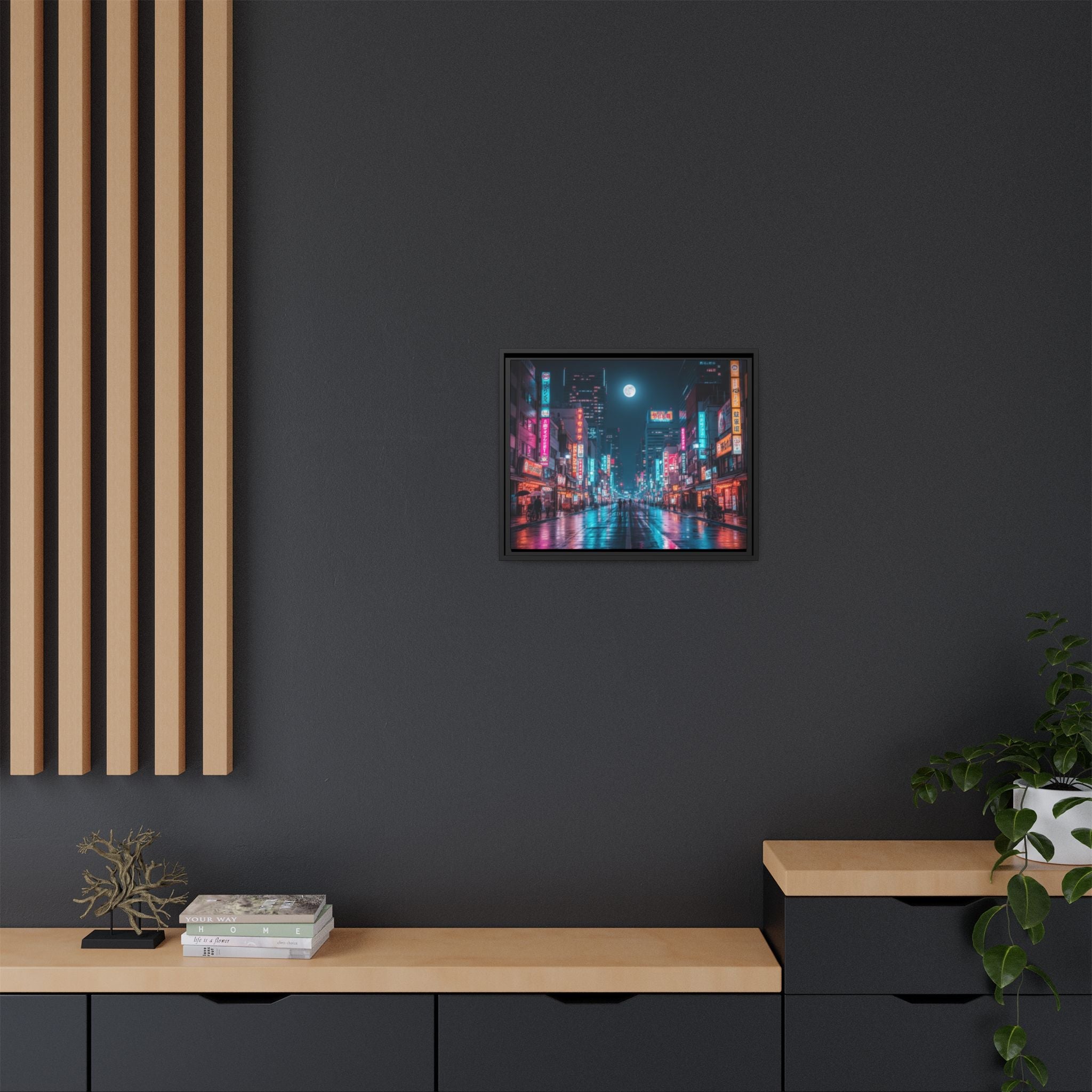Japan Nightscape Canvas Framed Print - Stunning - Vibrant