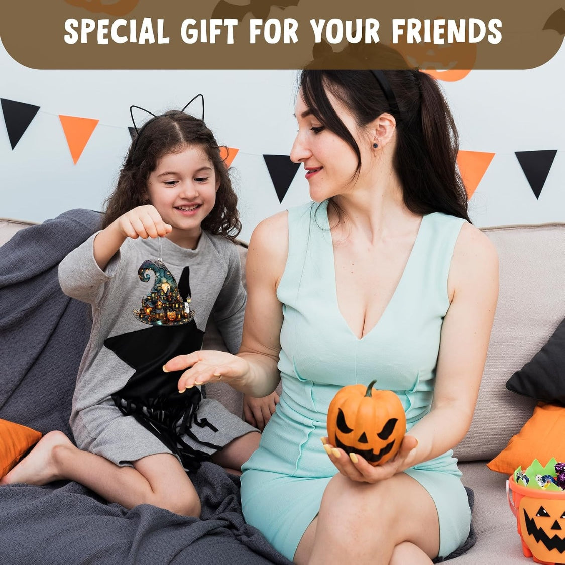 Cute Ghost Ornament Halloween Decor, Cute Ghost Gift For Book Lovers