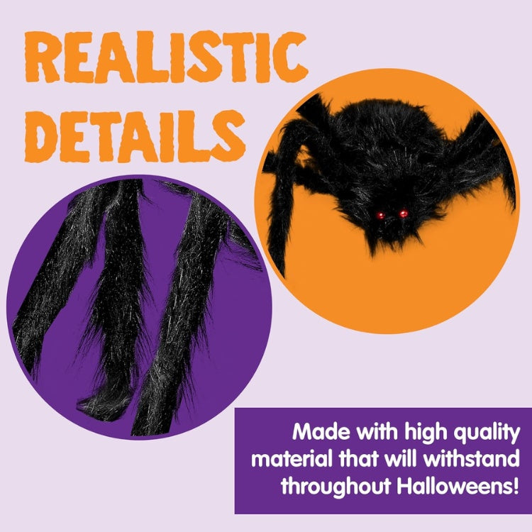 5 FT Giant Halloween Spider, Large Black Yard Lawn Garden Patio Decor For