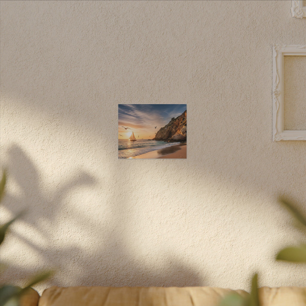 Seaside Sunset Sail Canvas