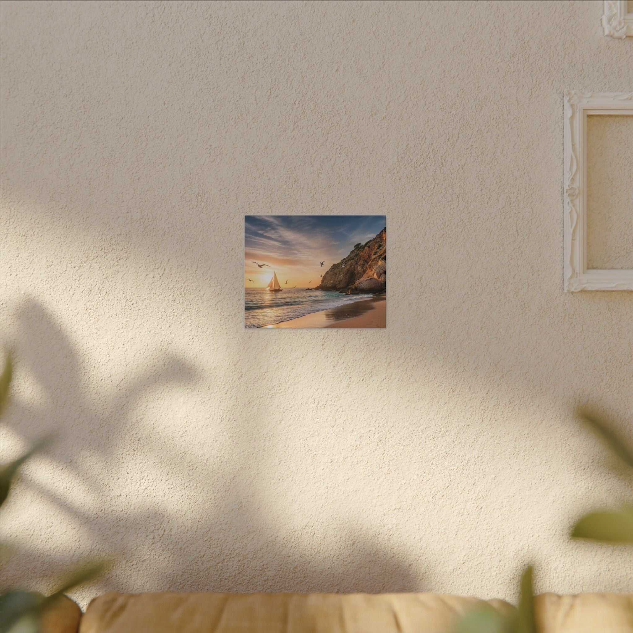 Seaside Sunset Sail Canvas