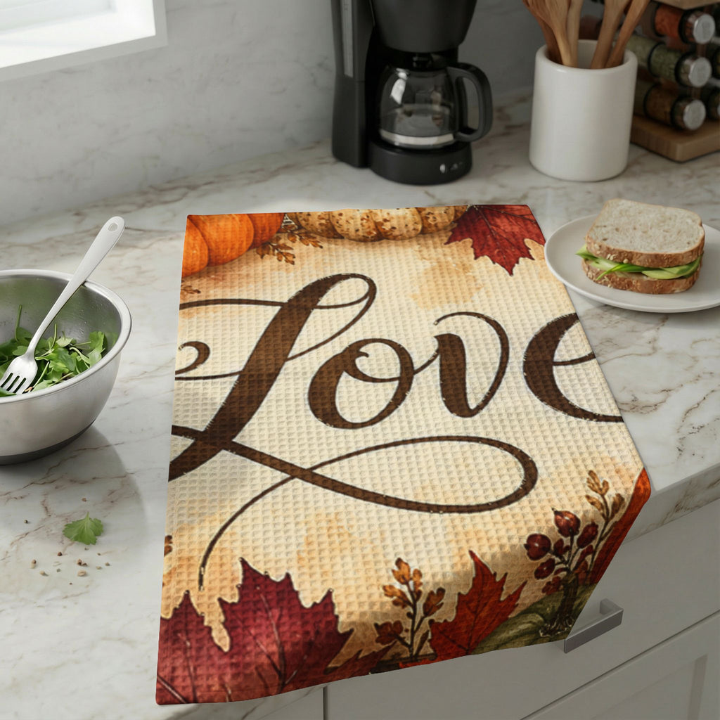 Autumn Pumpkin Love Bath Hand Towel Soft Guest Towel Fall Halloween Thanksgiving Gift
