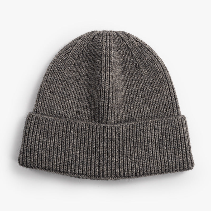 Winter Thick Warm Knitted Hat for Men, Cycling Windproof Ear Protection Beanie, Solid Color Woolen Hooded Hat