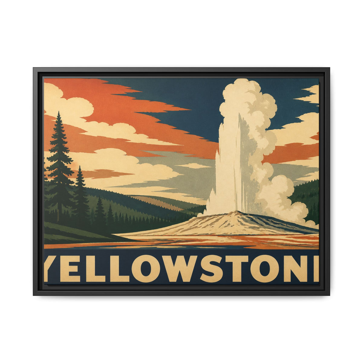 Yellowstone Vintage Travel Poster Canvas Wall Art Print Ready to Hang