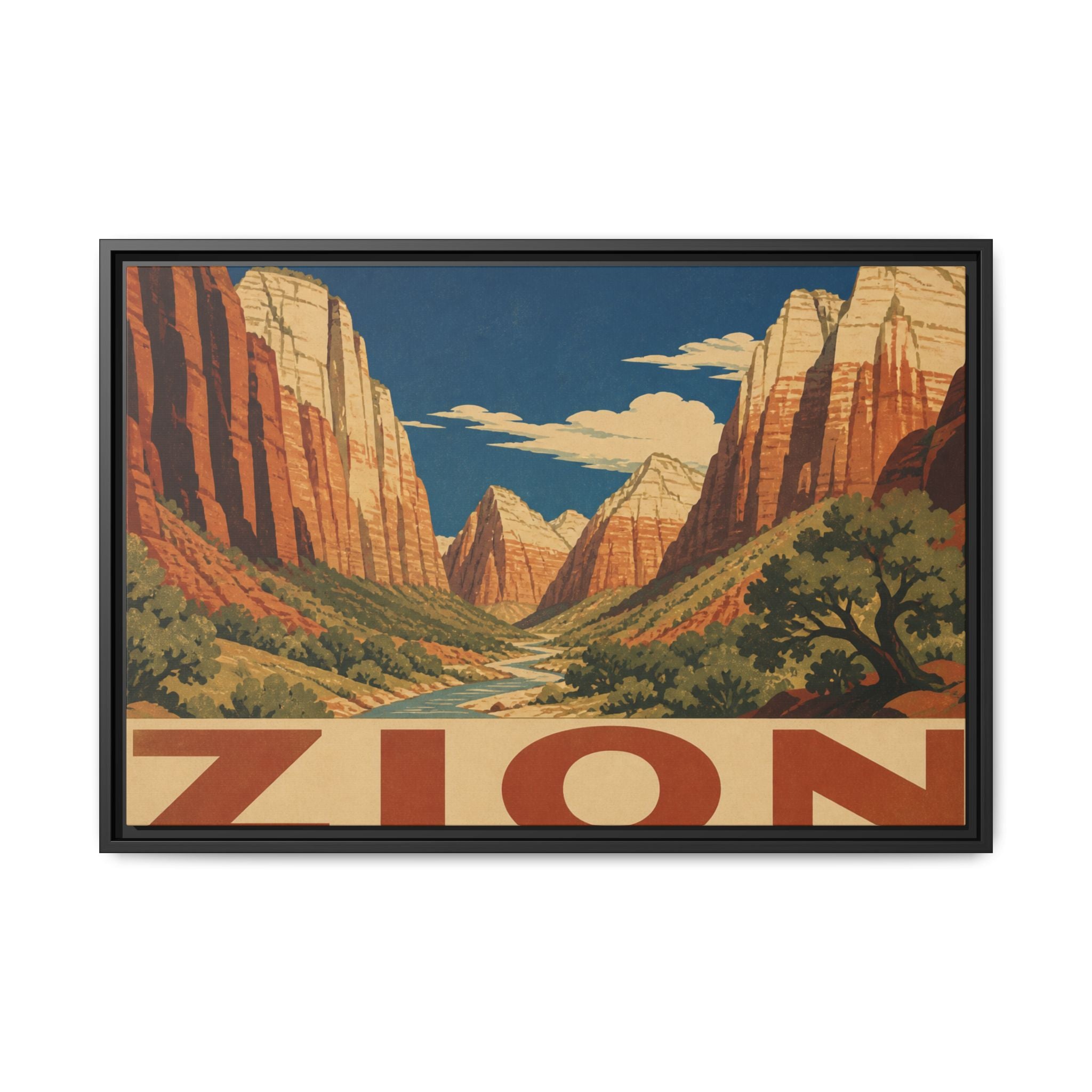 Zion Vintage Travel Poster Canvas Wall Art Print Ready to Hang