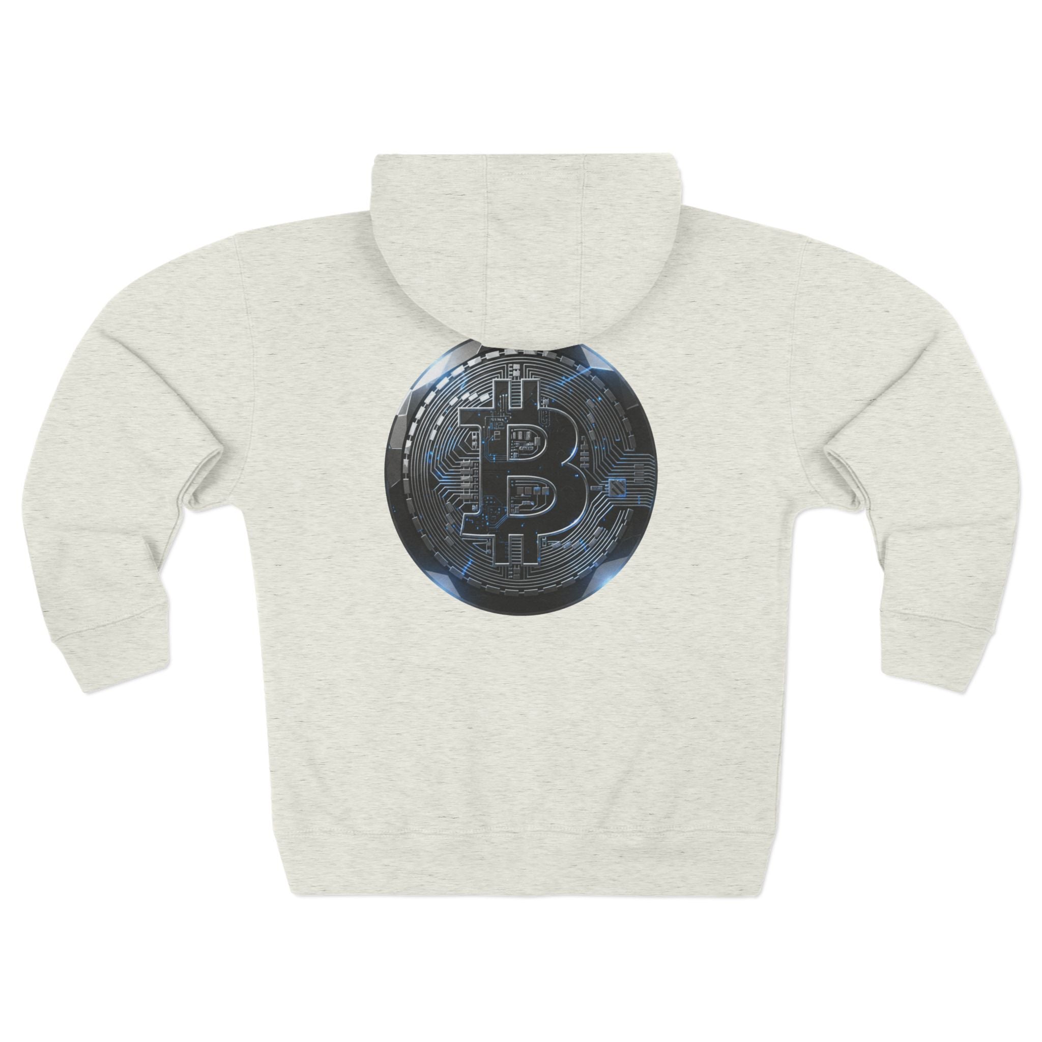 Bitcoin Coin Zip Hoodie — Crypto Logo Zip-Up Hoodie for Bitcoin Enthusiasts