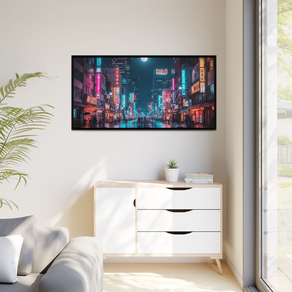 Japan Nightscape Canvas Framed Print - Stunning - Vibrant