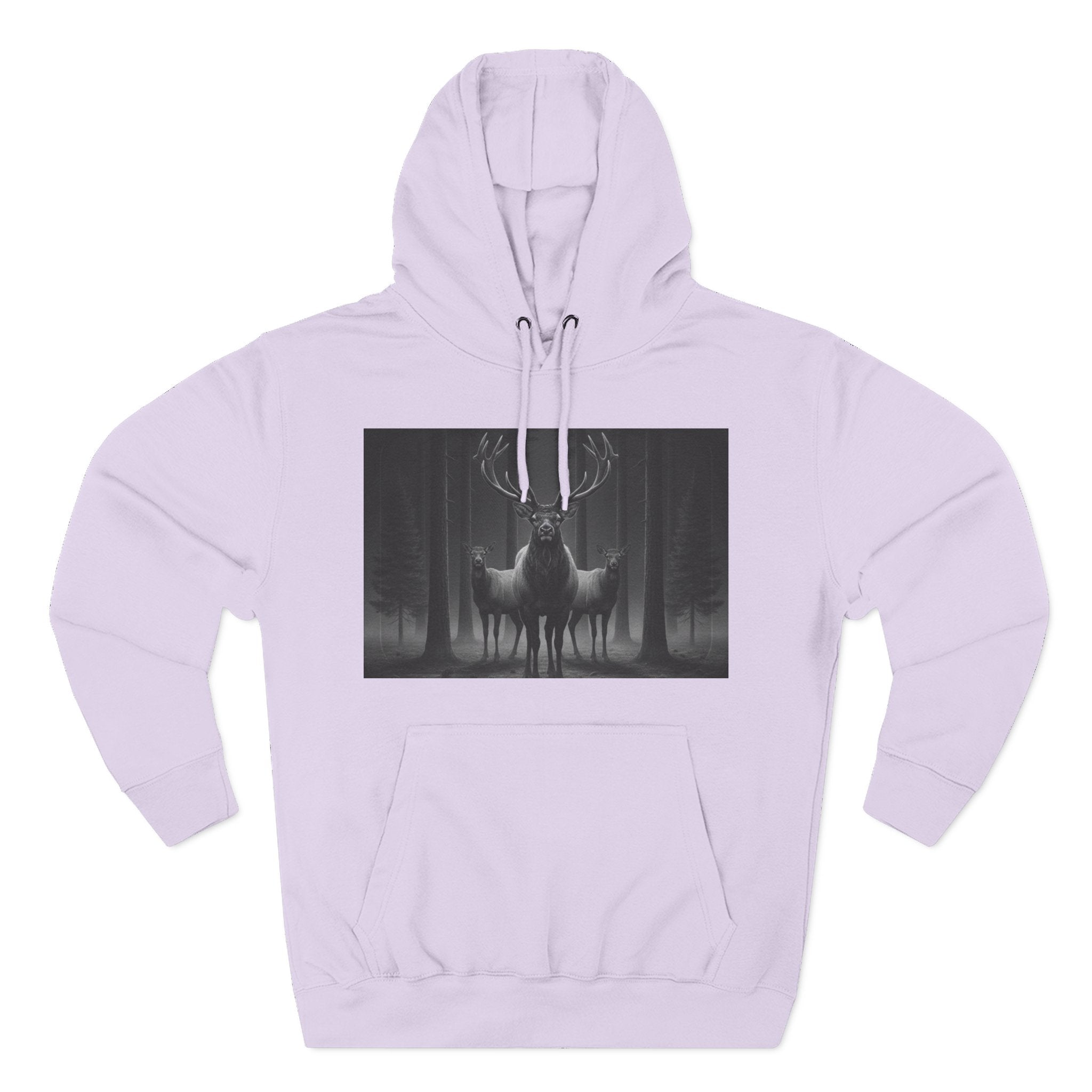 Mystic Stag Hoodie — Dark Forest Elk Trio Graphic Fleece
