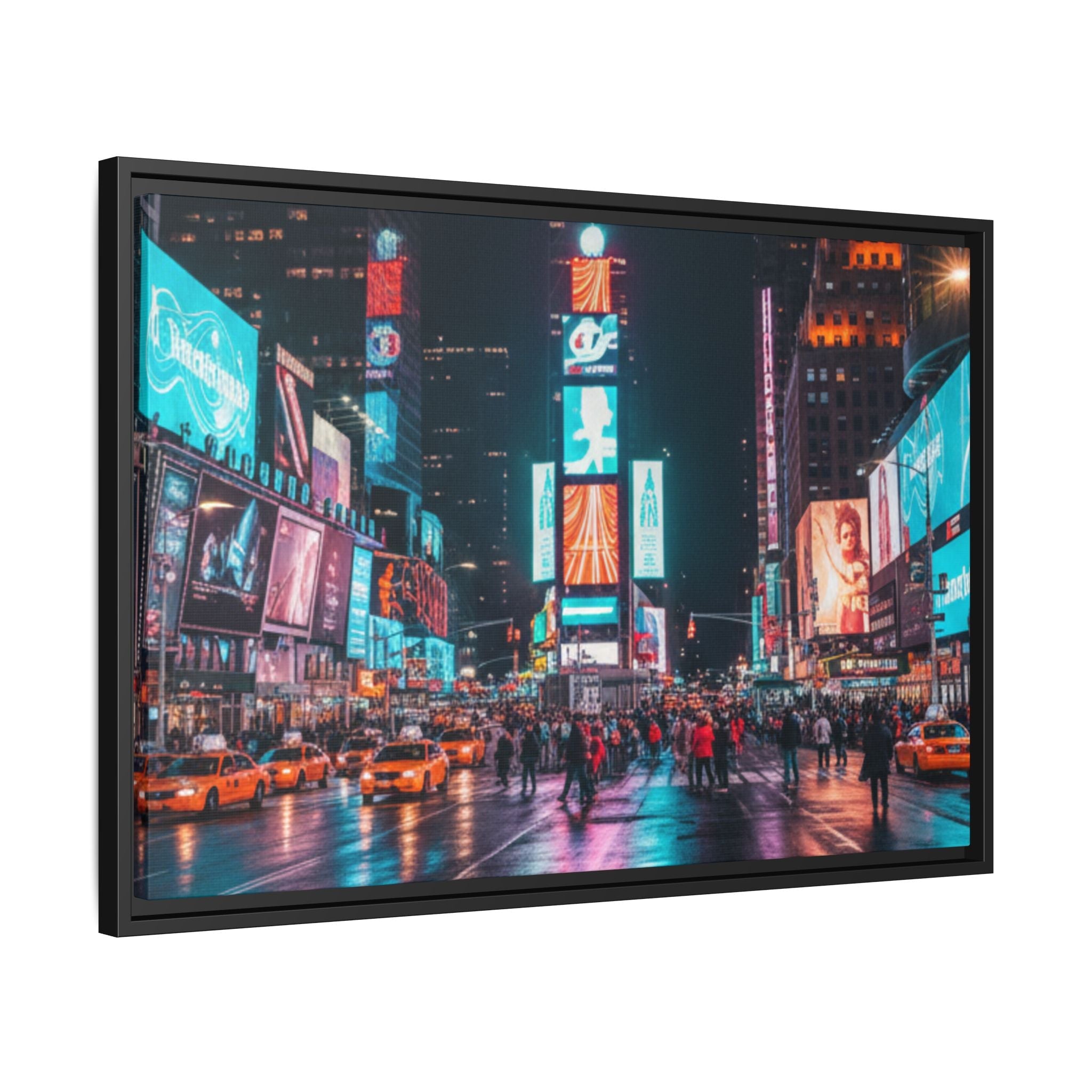 New york / Japan Nightskape Cityskape Framed Canvas Art - Stunning
