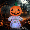 6ft Halloween Inflatables Outdoor Decorations, Smiling Skeleton Ghost with