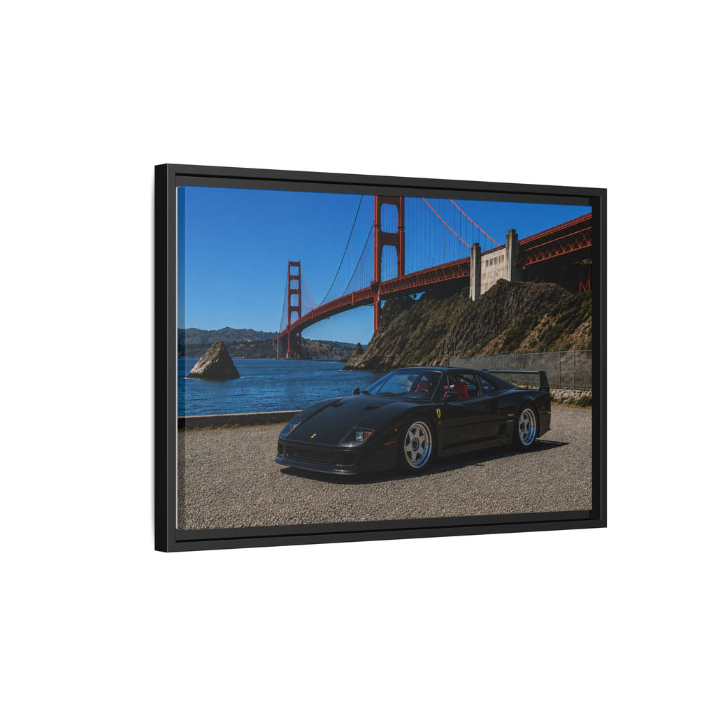 Ferrari F40 1987 At Golden Gate — Stunning Framed Matte Canvas Wall Art