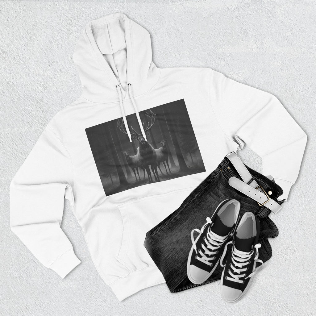 Mystic Stag Hoodie — Dark Forest Elk Trio Graphic Fleece