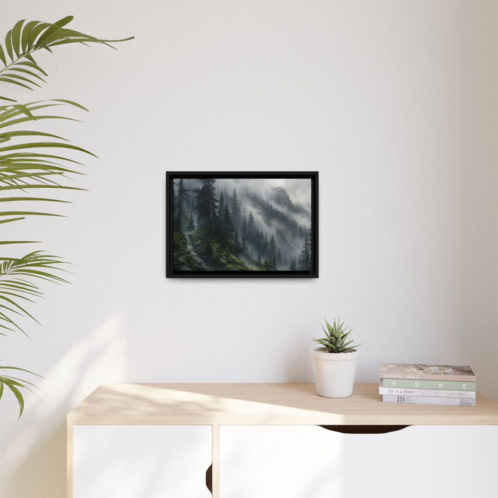 Cascades Fog Forest Canvas Wall Art Print Ready to Hang