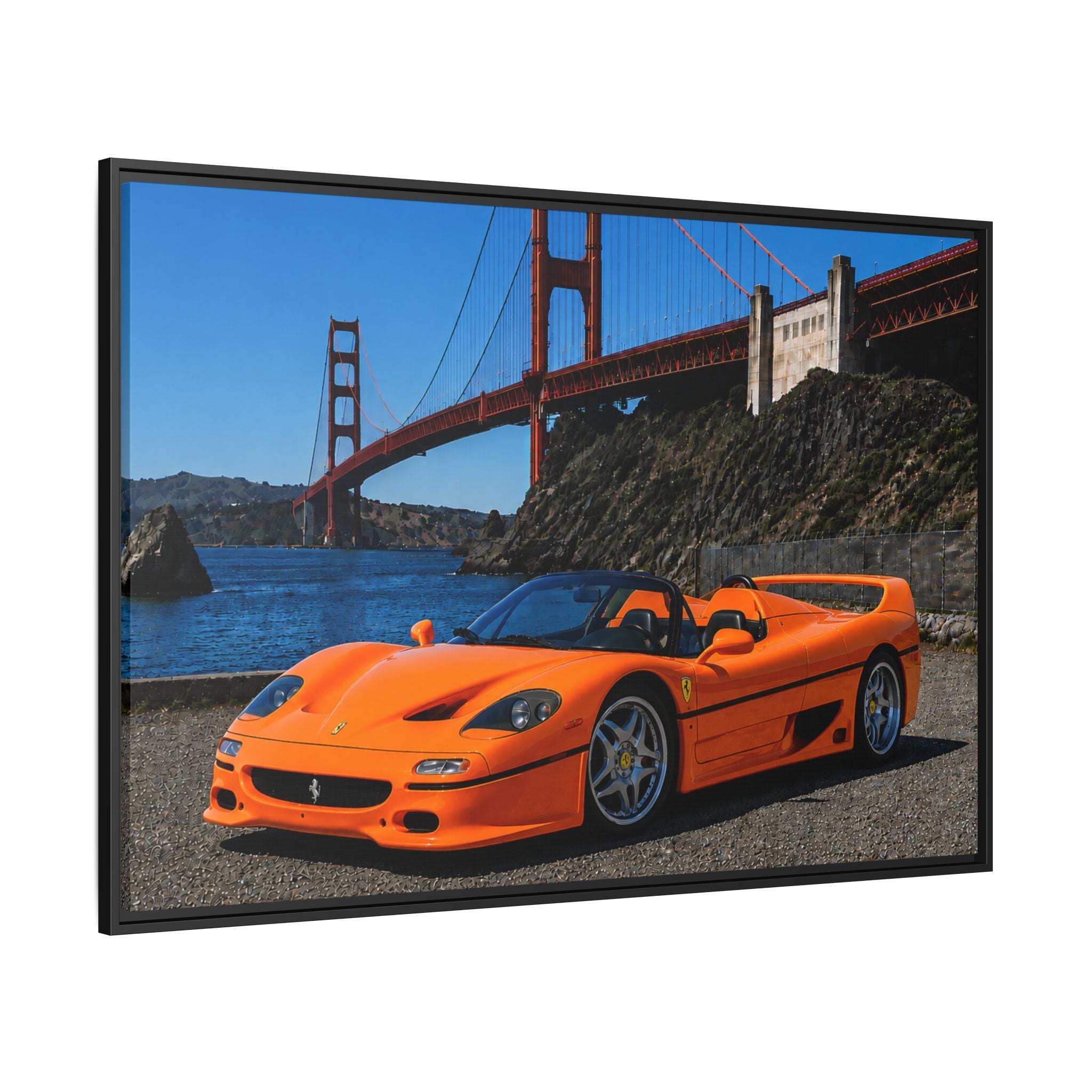 Ferrari F50 1995 - Golden Gate Bridge - Framed Canvas Print - Stunning