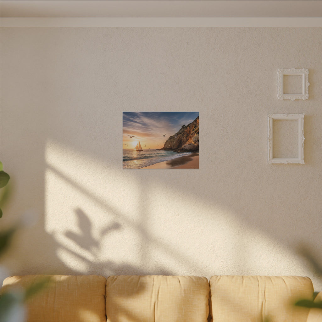 Seaside Sunset Sail Canvas