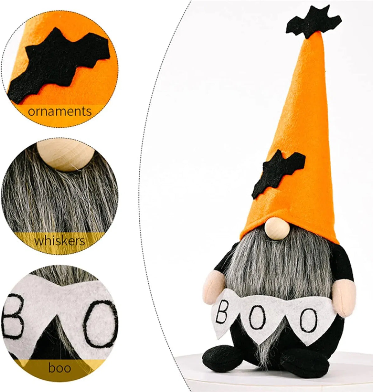 2 Pack Halloween Gnomes Plush Decor,Handmade Witch Swedish Tomte Gnome Nisse