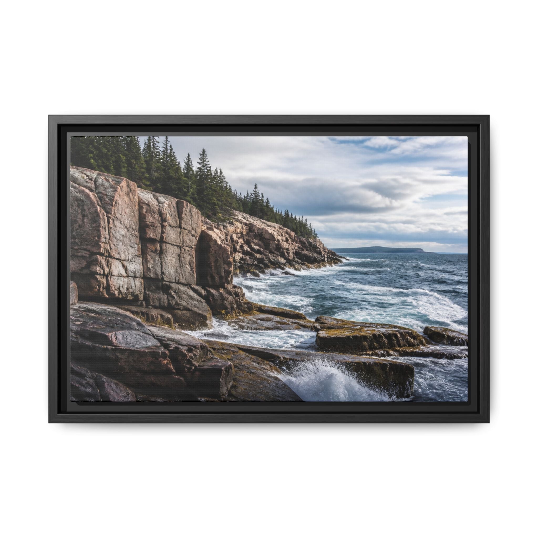 Acadia Shore Waves Canvas Wall Art Print Ready to Hang