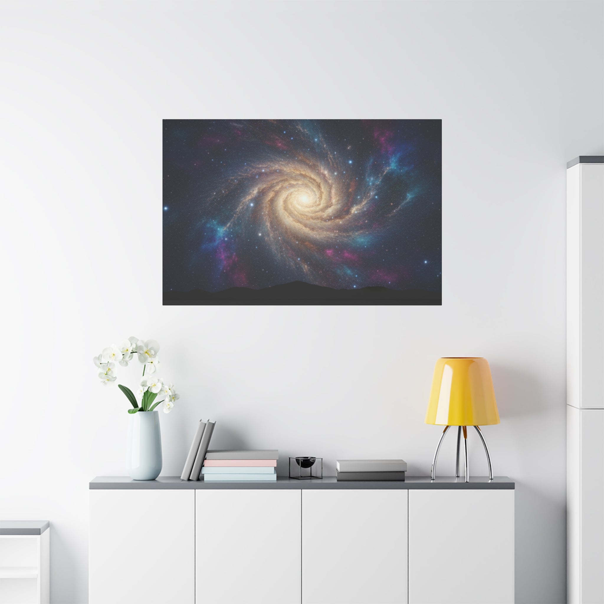 Spiral Galaxy Matte Canvas Wall Art – Stretched Space Nebula Print