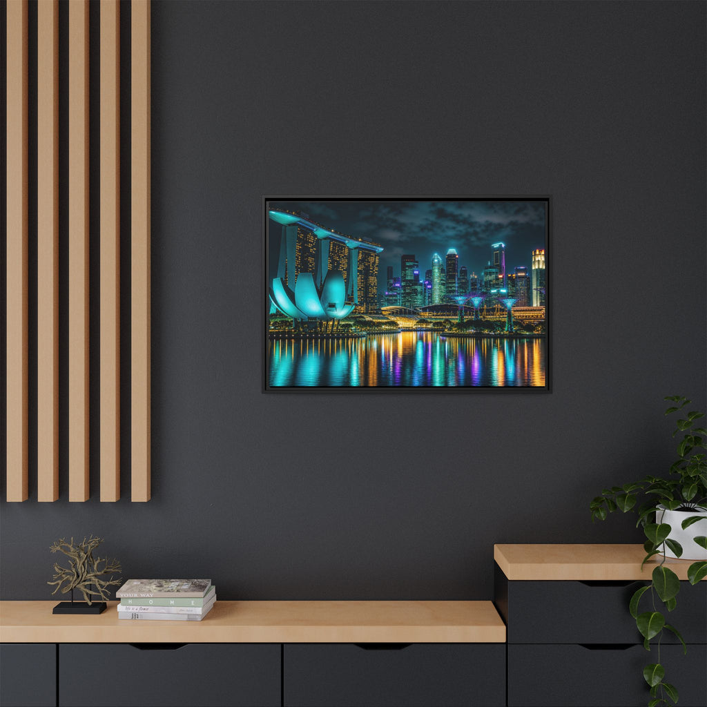 Singapore Marina Bay Night Canvas Wall Art Print Ready to Hang