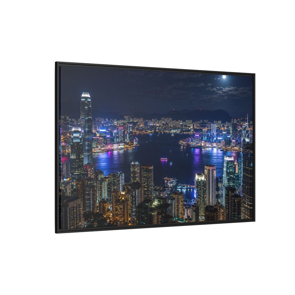 Hong Kong Night City Skape — Nighttime Harbor Skyline - stunning image