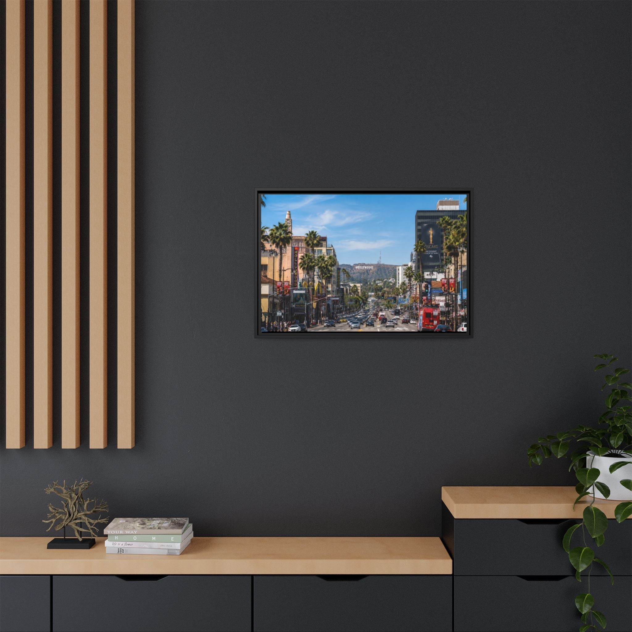 Hollywood Boulevard Matte Canvas Print — Framed Wall Art